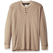 Pietra pomice Henley a nido d'ape a maniche lunghe XX-Large