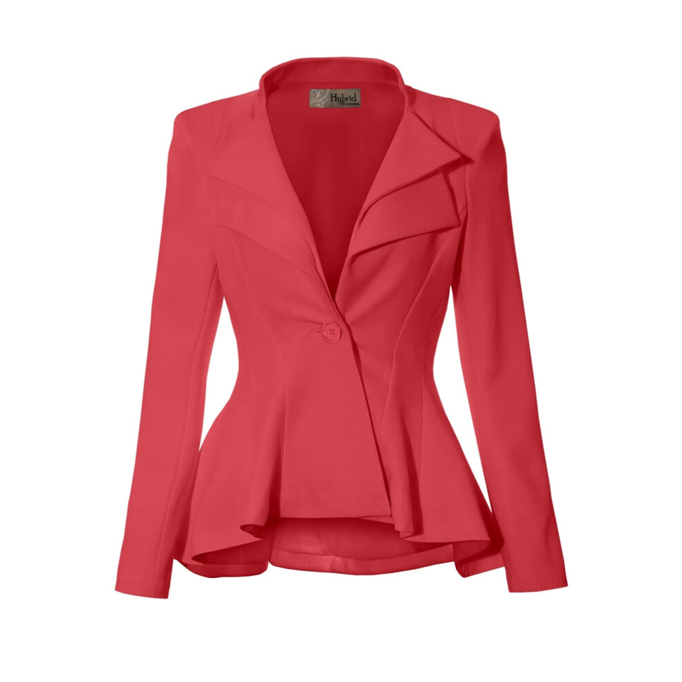 Blazer de bureau     double revers crant    pour femme JK43864 1073T corail 2X