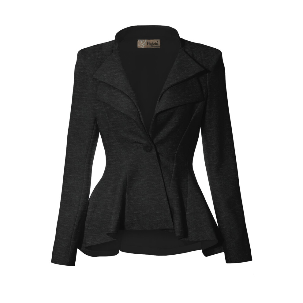 Blazer de bureau     double revers crant    pour femme JK43864 1073T anthracite 2X