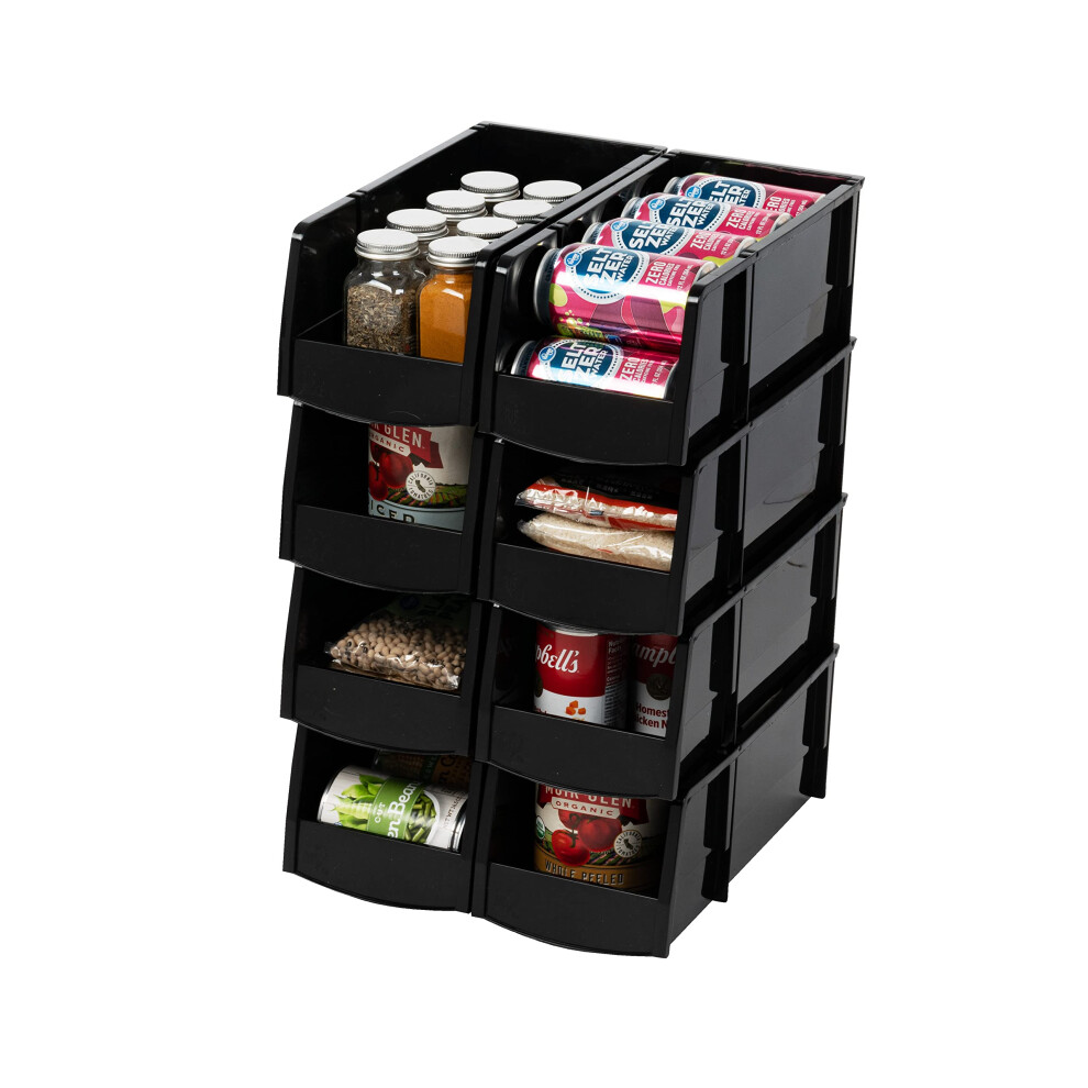 Lot de 8 grandes poubelles IRIS noires