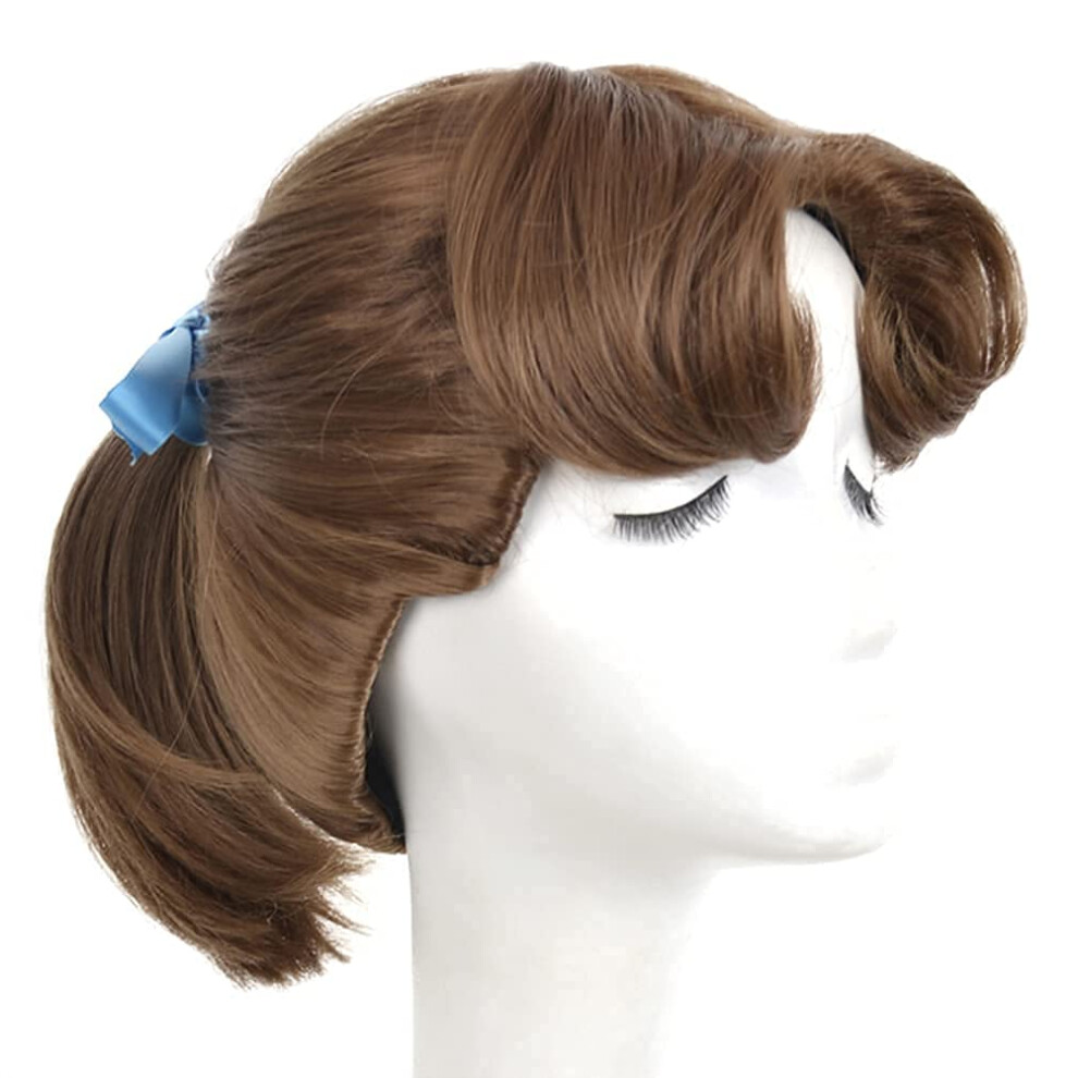 Yuehong Unisex Brown Ponytail Wig Cosplay Animation Wig For Women Party Costume Halloween Hair Wigs