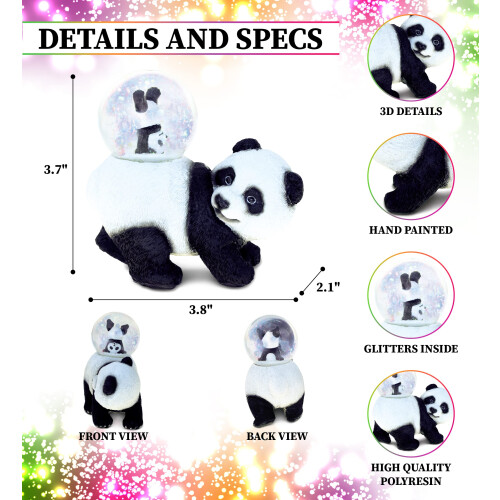 COTA Global Panda Χιονόσφαιρα - Φιγούρα Ζώου με Glitter για Διακόσμηση Σπιτιού 1