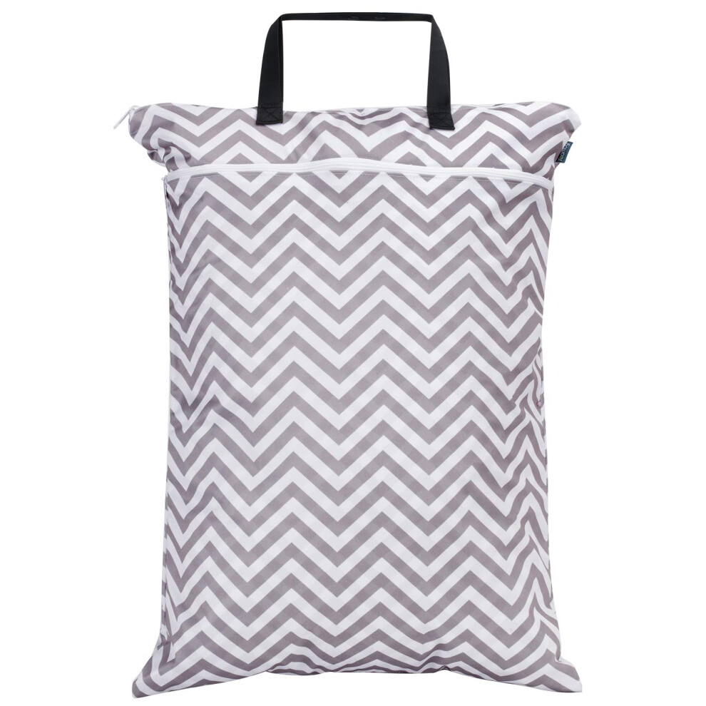Teamoy Travel Sac de rangement     suspendre pour couches lavables (24,7 x 18 pouces) (L, Beige Chevron)