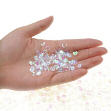 Bilipala Bulk Clear Sequins  Crystal Iridescent Spangles for DIY Craft
