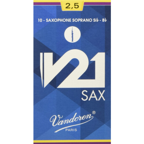 Vandoren SR8025 Σαξόφωνο Σοπράνο V21 Ράφια Σκλήρυνση 2.5; Κουτί 10