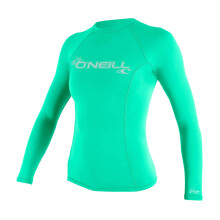 O'Neill Wetsuits UV Sun Protection Womens Basic Skins Long Sleeve Crew Sun Shirt Rash Guard Seaglass X-Small
