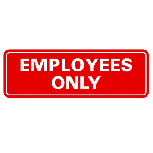Standard medarbejdere Sign -Red - Small (1 Pack)