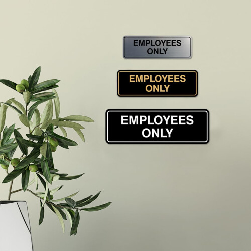 Standard EMPLOYEES ONLY Sign - Silver (- Small (1 Pack)) 2