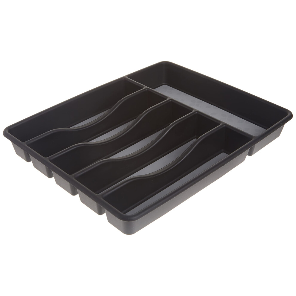 Rubbermaid 1994536 No-Slip Silverware Organizer Cutlery Tray Large Grey