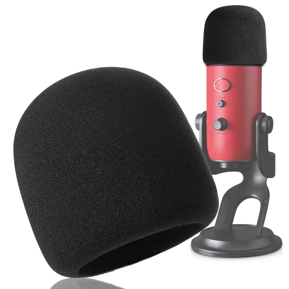 Youshares Schuimmicrofoon-Windscherm - Grote Microfoonhoes Voor Blue Yeti Yeti Pro Mxl Audio Technica En Andere Grote Microfoons (Zwart)-image