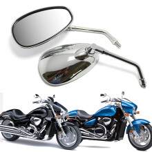 Oglinzi laterale pentru retrovizoare cromate pentru motociclete pentru Kawasaki Suzuki Chopper Scooter 10mm