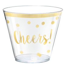AMSCAN Anul Nou de Revelion Tumblers Tumblers cu Gold Trans - 9 uncii ?i 30 ntr -un pachet