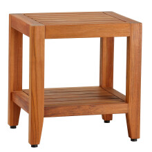 Banc de spa Stillwater de 19 po avec tag re en teck massif Bare Decor BARE-ET