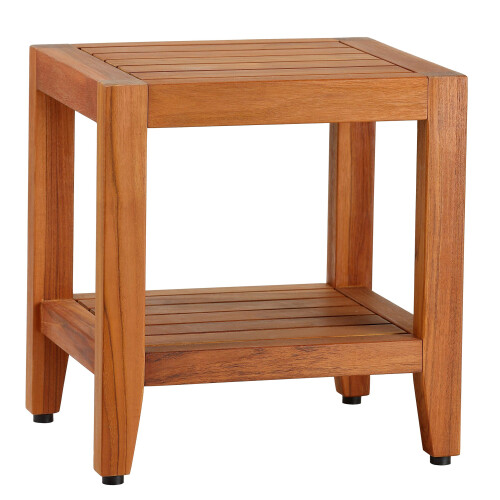 Bare Decor Stillwater Spa 19"""" Bench with Shelf in Solid Teak  BARE-ET