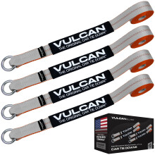 VULCAN Exotic Car Rim Tie Down Set - 2 Inch x 144 Inch - 4 Straps - Si