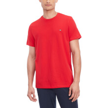 Tommy Hilfiger Herr Flag Crew Neck Tee Pyjamas Topp, Mahogny, Storlek L
