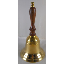 Solid Brass School Bell w/ Wood Handle ~ School Bell