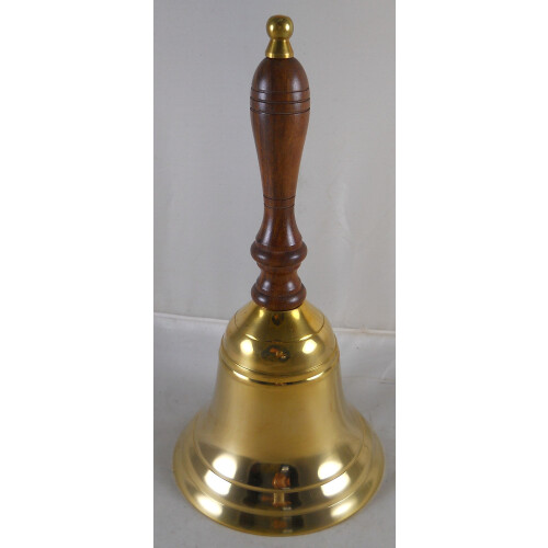 Solid Brass School Bell w/ Wood Handle ~ School Bell