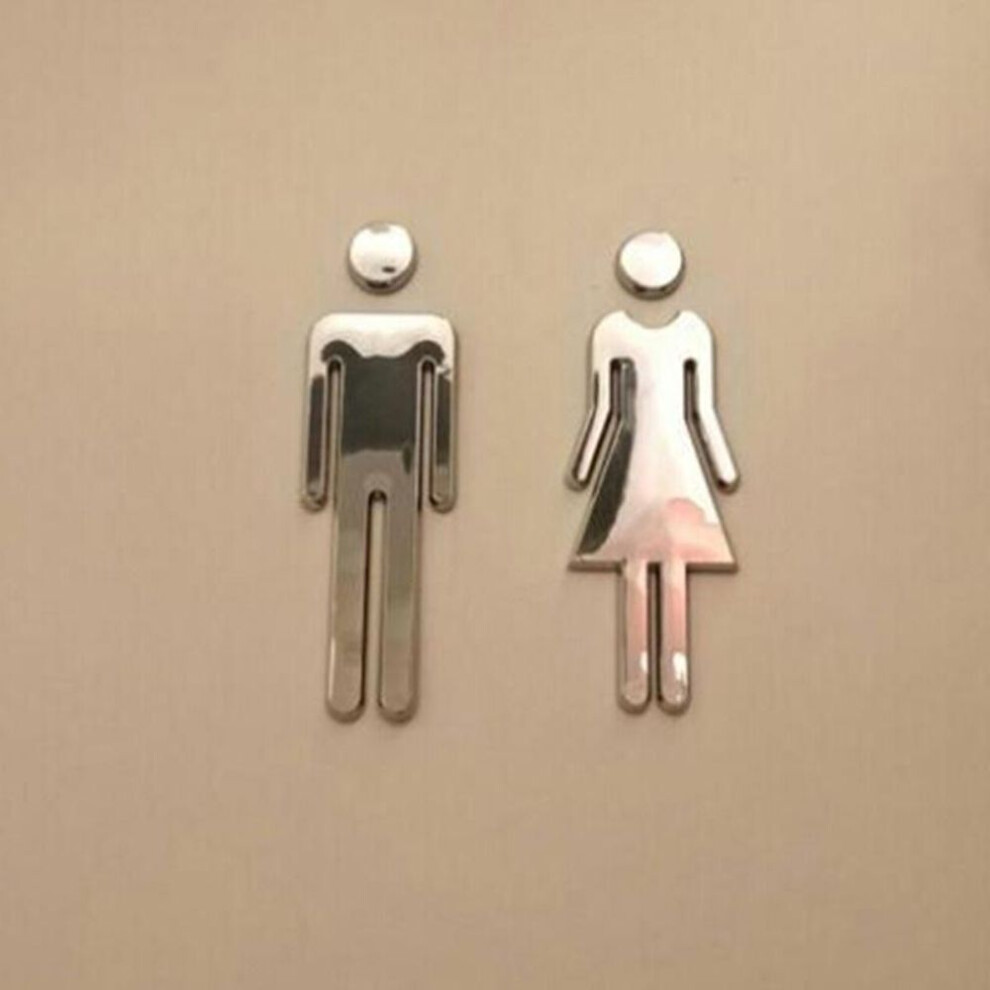 (as the picture, One Size) Wc Toilet Door Entrance Sign Men Women Bathroom Diy Wall Stickers Home Decor Decals Wall Stickers