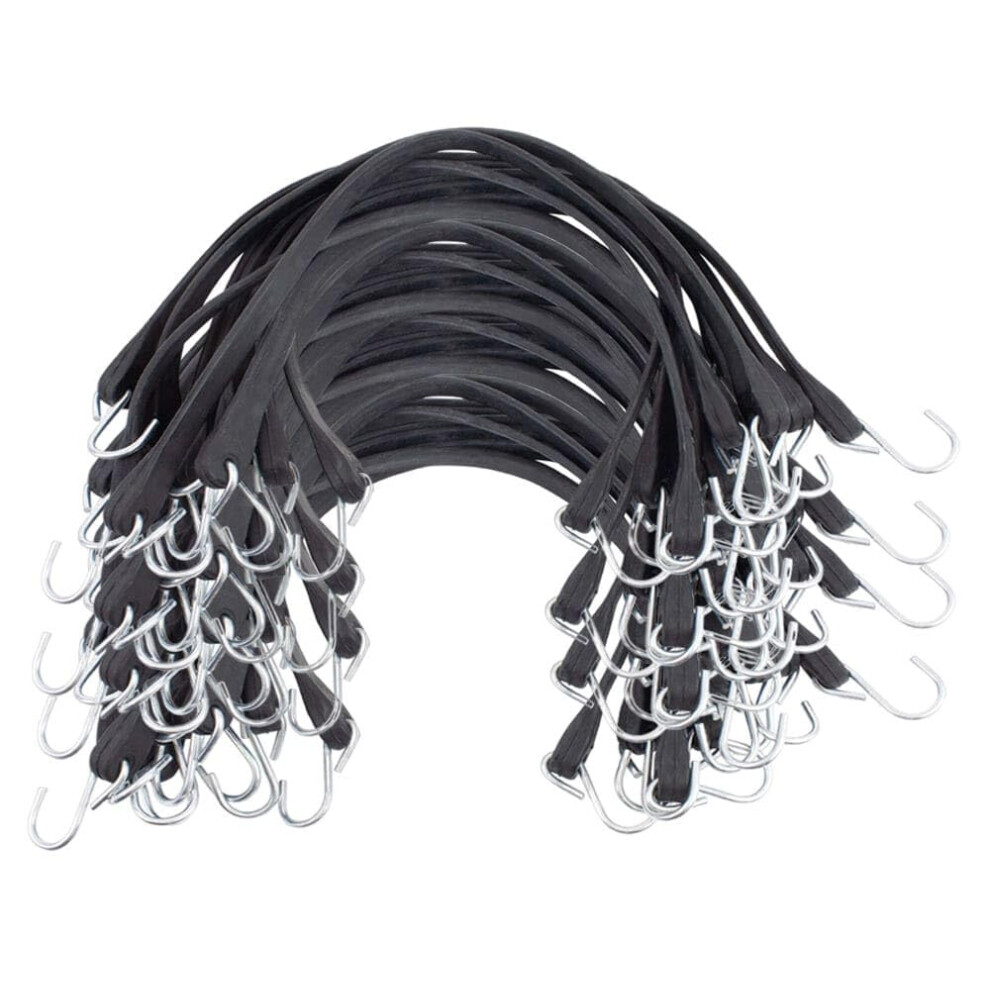 Mytee Products 50 Pack 31 Natural Rubber Tarp Bungee Straps Tie Down Cords S Hooks Heavy Duty Ideal For Securing Tarps 617503286420