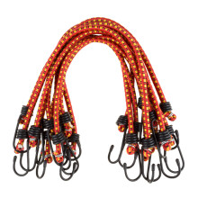 Cordeaux l'lastique - Cordage de 18 pouces en caoutchouc de 10 pouces avec crochets enrobs en vinyle et enveloppement de tissu par fidle (rouge)