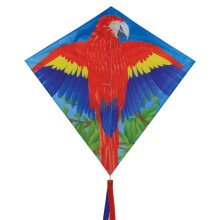 I Breeze Parrot 30 -tums Diamond Kite - Single Line - Inkluderar Kite Line och Bag - Fun Printed Design