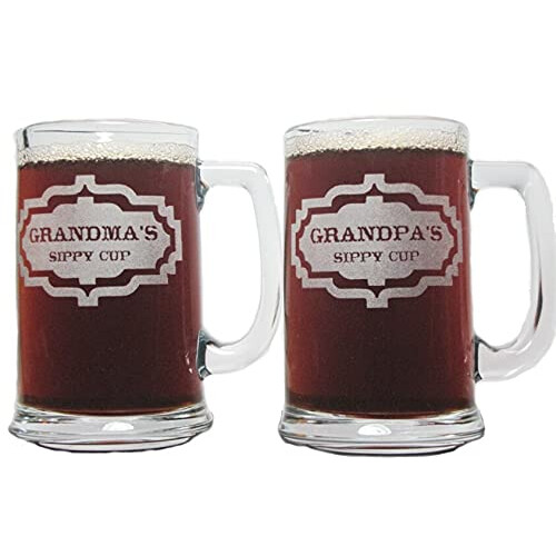 Oma's en Opa's Sippy Cups 15oz. Bierpullen met Handvat