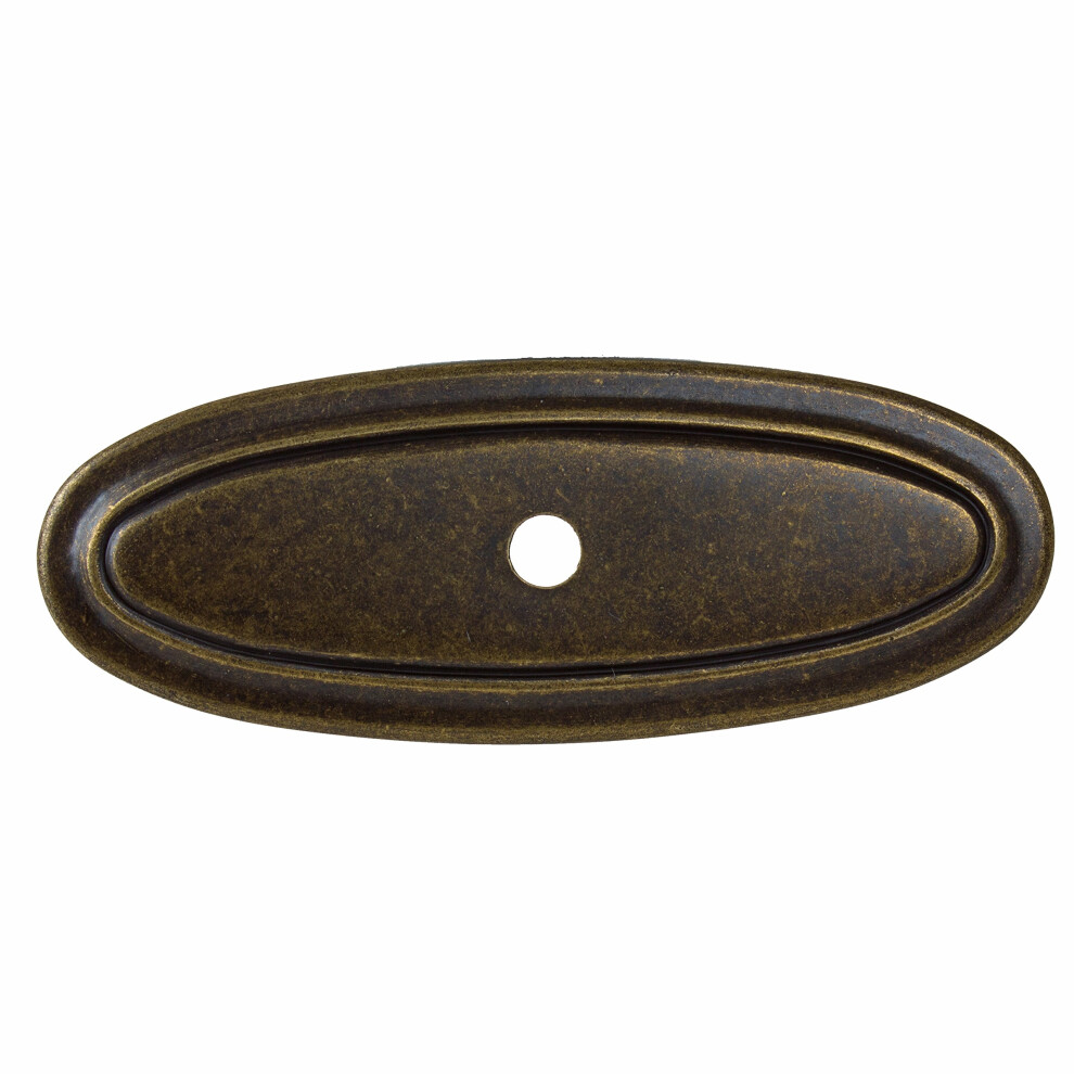 GlideRite Hardware 1034-AB-25 Lot de 25 plaques arri   re pour armoire     anneau oblong mince de 3 pouces de long, finition laiton antique