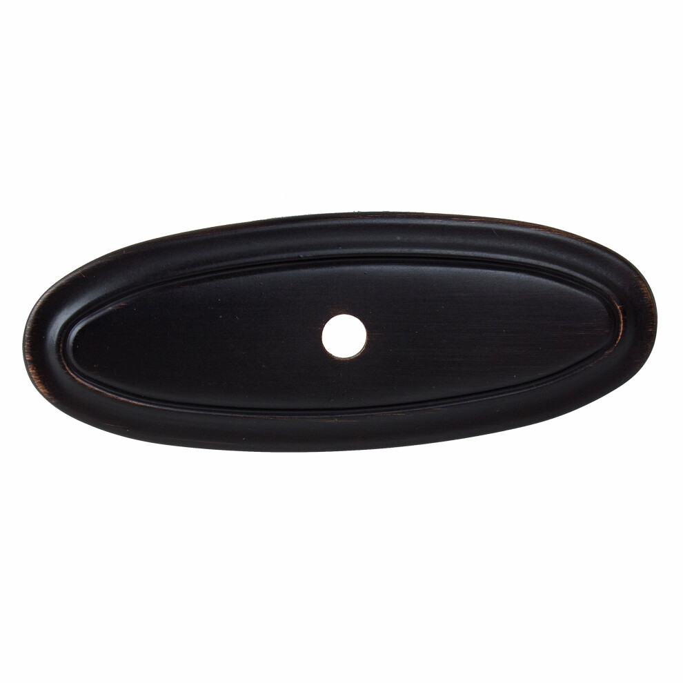 GlideRite Hardware 1034-ORB-10 Lot de 10 plaques arri   re pour armoire     anneau oblong mince de 3 pouces de long, finition bronze huil
