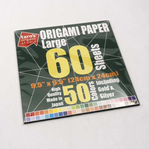 [Taro's Origami Studio] Μεγάλο 9.5 ίντσες Μονής Όψης 50 Χρώματα 60 Φύλλα Τετράγωνο Χαρτί Origami 2