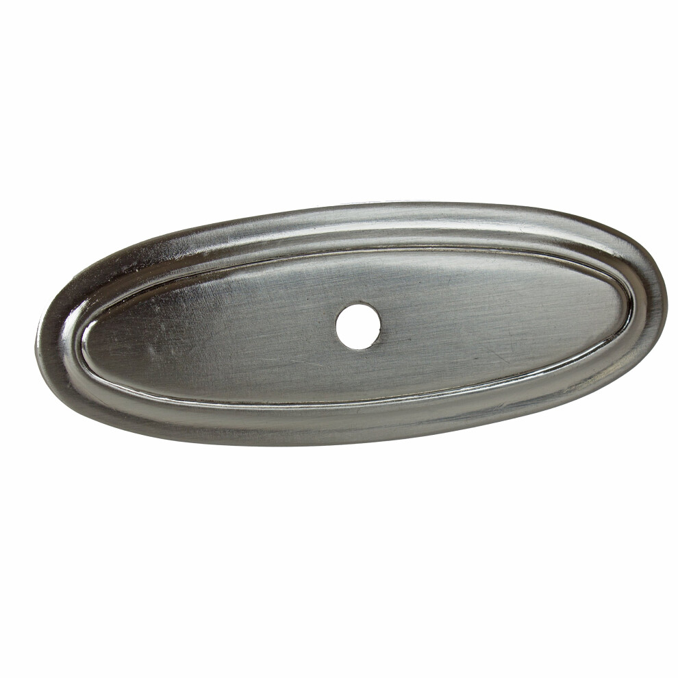 Gliderite Hardware 3 Inch Long 1034-Sn-25 Thin Oblong Ring Cabinet Back Plate 25 Pack 3"" Satin Nickel Finish 849376040384