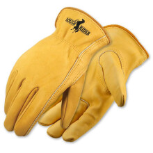 Galeton Rough Rider Premium Leder-Fahrerhandschuhe mit elastischem Rcken, Gold, Medium (25001PR-M)