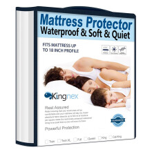 Kingnex Matratzenschoner in voller Gre, wasserdichter Jersey, ultraweich, geruschlos, glatte Oberseite, passgenauer Matratzenschutzbezug mit dehnb
