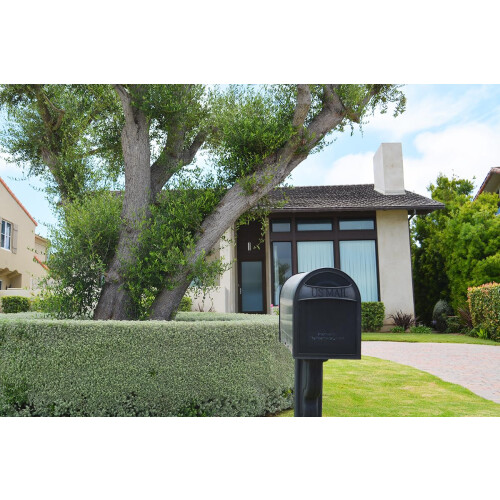 Architectural Mailboxes 8760B-10 Carlisle Postmount Mailbox  Medium  Black 1