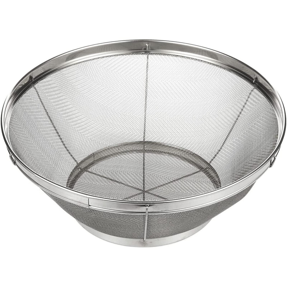 Large Fine Mesh Pasta Strainer, Metal colander for Rice, Quinoa, Yogurt (11 x 4 In)