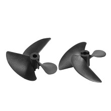 Propulseur RC uxcell 4.8mm 3 Aubes 57mm 1.6 P/D Forme de Ventilateur Noir pour Bateau RC, 2pcs