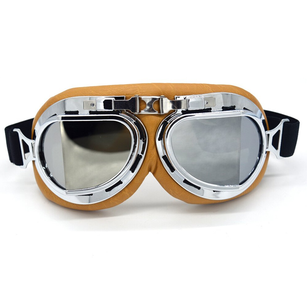Evomosa Retro Motorcycle Goggles For Adult Anti Fog&Wind&Dust&Sand Avi 718040167088