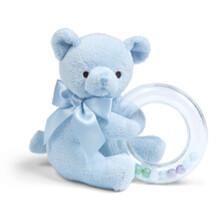 Bearington Baby Polky Blauw Pluche Knuffeldier Teddybeer Shaker Speelgoed Ring Rammelaar 5""""