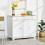 Homcom HOMCOM Modern Sideboard Buffet Cabinet with Storage Cabinets and Drawers White 1