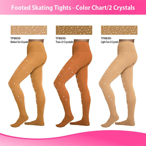 ChloeNoel Figure Skating Ταν Κάλτσες TF8830 με 2 Κρύσταλλα, Ενήλικας Μικρό 1