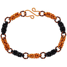 Weave Got Maille Bewitched Byzantine Chainmaille Bracelet Kit, Μαύρο/Πορτοκαλί