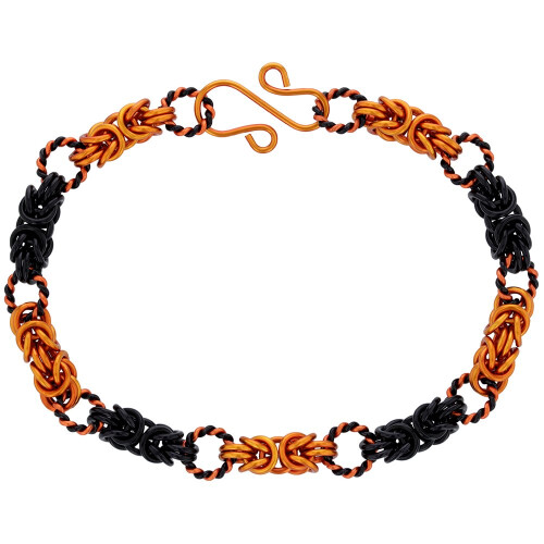 Weave Got Maille Bewitched Byzantine Chainmaille Bracelet Kit, Μαύρο/Πορτοκαλί