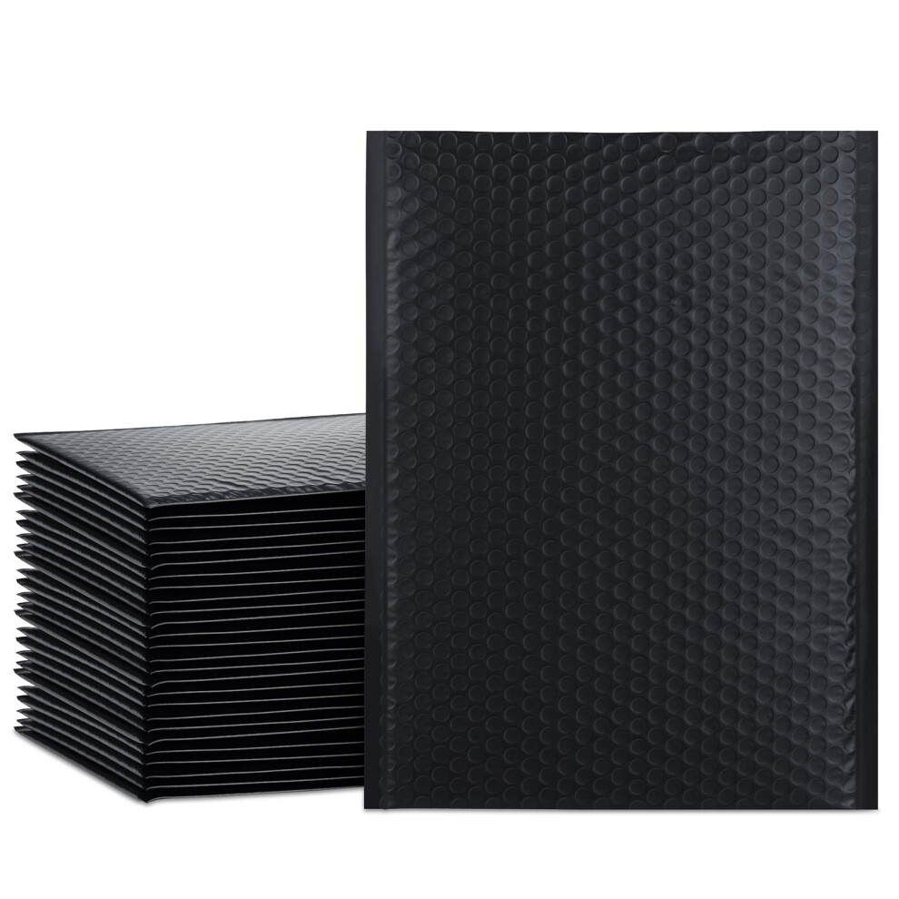 Lot De 25 Enveloppes Matelass Es En Poly Thyl Ne Noires Ucgou Bubble Mailers 10,5 X 16 Pouces-image