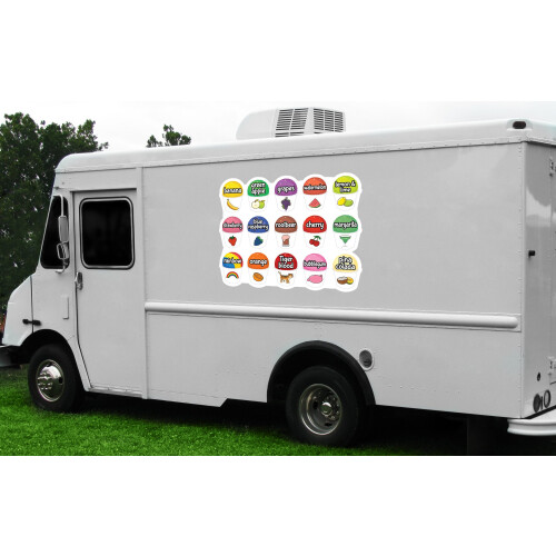 Σετ 15 SNOWCONE 12" Σημάδι Διαφήμισης Καροτσάκι Τροχήλατο Αυτοκόλλητο Εξοπλισμού 1