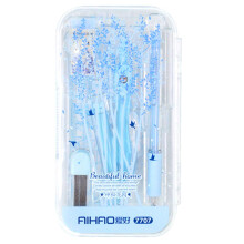LABANCA 8 Pcs Compass Set with Protractor for Math Geometry Set Drawing Compass  Rulers  Pencil  Eraser Blue