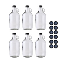 FastRack 64 oz Growler 1/2 Gallon Glasl Growler med 18 Polyseal lock Half Gallon glaskanna Klar Growlers fr l
