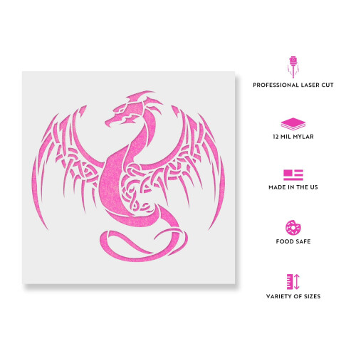 Dragon Stencil - Mylar Stencils, Stencil Dragon, Plastic Stencils 1
