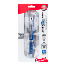 Pentel Energel Alloy Retractable Gelpen, (0.7mm) Medium, Blå, Svart Bläck, 1 Pack (BL407CBPA)