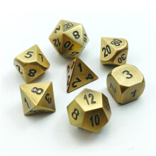 Bescon Solid Brass Polyhedral D&D Tärningsset av 7 Koppar