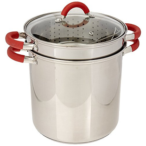 ExcelSteel 8 Qt Πολυλειτουργικός Ατσάλινος Μάγειρας με Βάση και Καπάκι